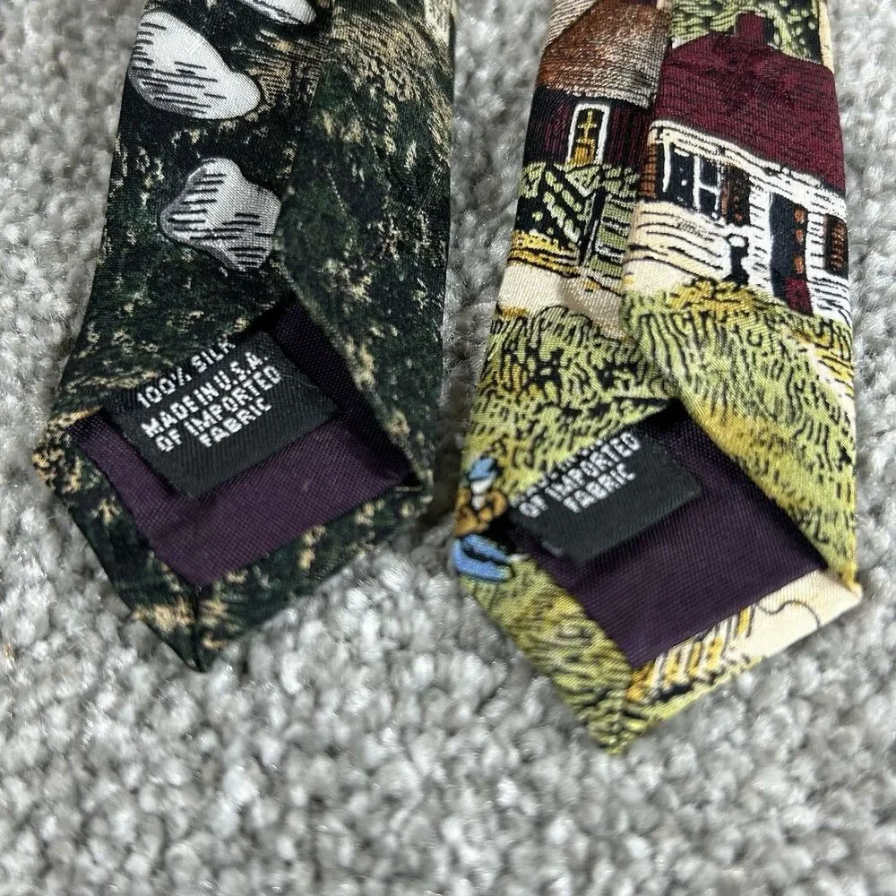 Tango by Max Raab Necktie Tie Americana Series New England Flag Lighthouse Lot 2
